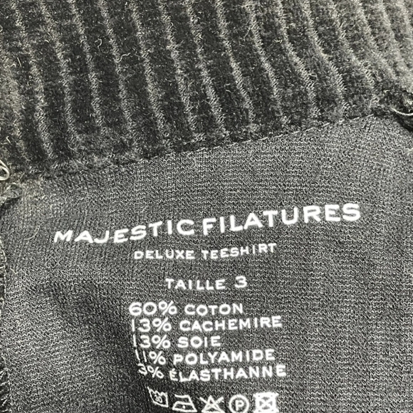 Majestic Filatures Corduroy One-button Blazer Cotton  Size 3 Medium Black - Picture 5 of 6